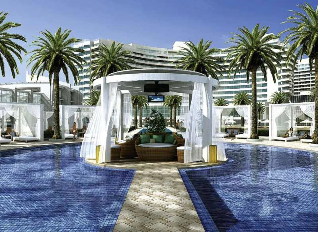 Cabana in middle of pool at Fontainebleau Miami Beach